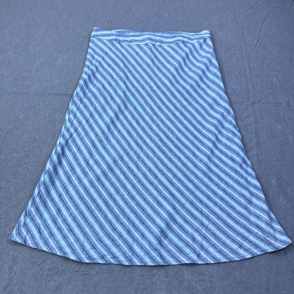 Cherokee Skirt Women's 18 Blue Striped 100% Linen Long Maxi Modesty Breathable - Picture 1 of 11